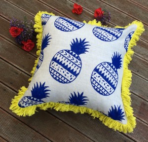 Cobalt Pineapple Cushion